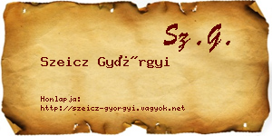 Szeicz Györgyi névjegykártya